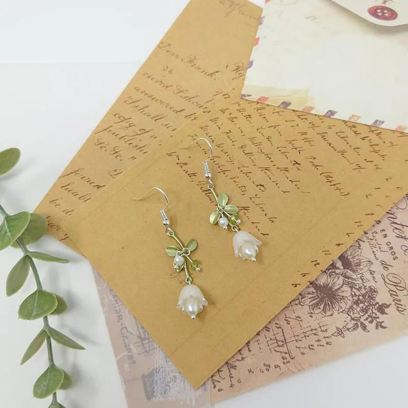 Lily of the Valley Earrings Jewelry White Fairy Flower