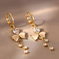 Temperament Clover Crystal Opal Flower Drop Dangle Earring