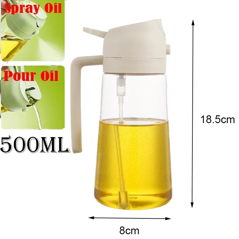 2 in 1 200/300/500ml Oil Spray for Kitchen Spray Oil Bottle Oil Washer