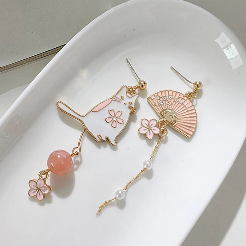 Korean Elegant Flower Butterfly Earrings For Women Exquisite Crystal