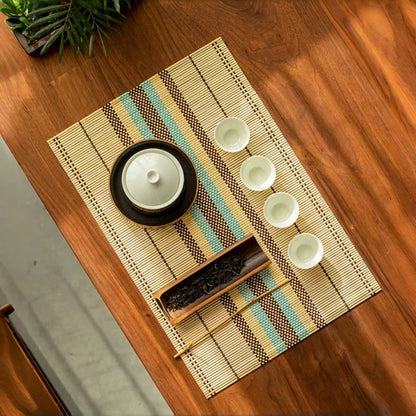 1pc Bamboo Placemat Coaster Japanese Style Anti-scalding Waterproof Multifunctional