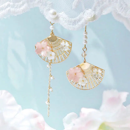 Korean Elegant Flower Butterfly Earrings For Women Exquisite Crystal