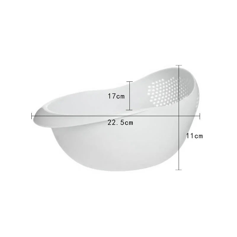 Rice Sieve Plastic Colander Kitchen Drain Basket with Handles OR Rice Bowl Strainer