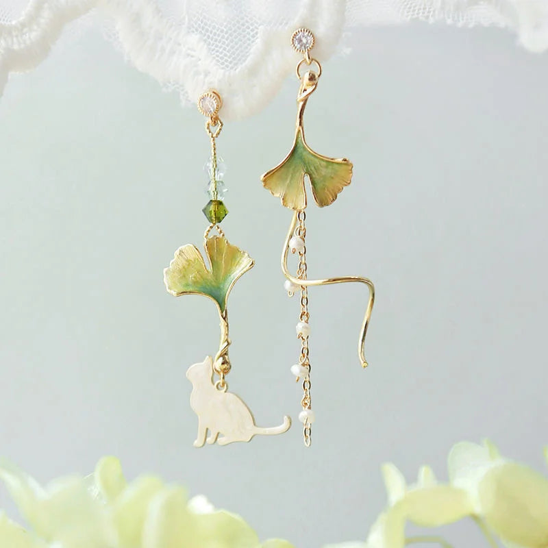 Korean Elegant Flower Butterfly Earrings For Women Exquisite Crystal