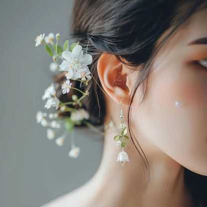 Lily of the Valley Earrings Jewelry White Fairy Flower